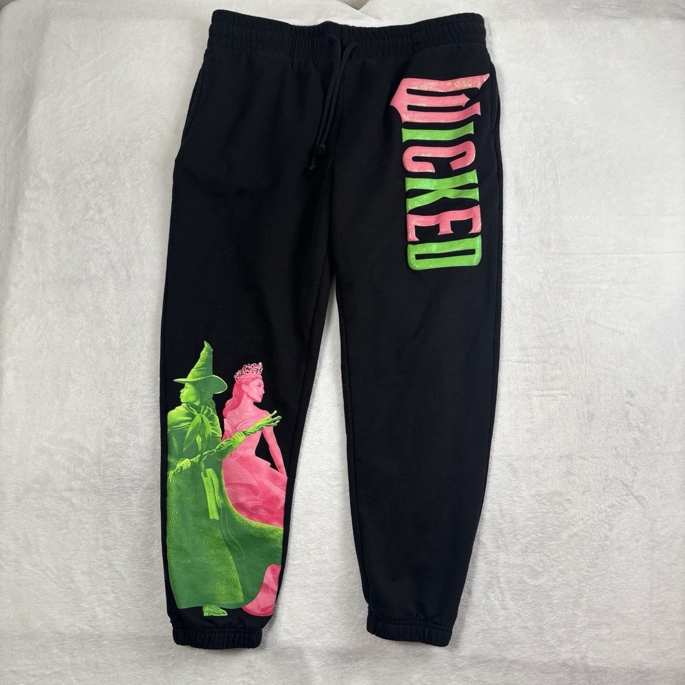 Wicked Wizard of Oz Black Fleece Jogger Sweatpants Women's Size Large 12/14